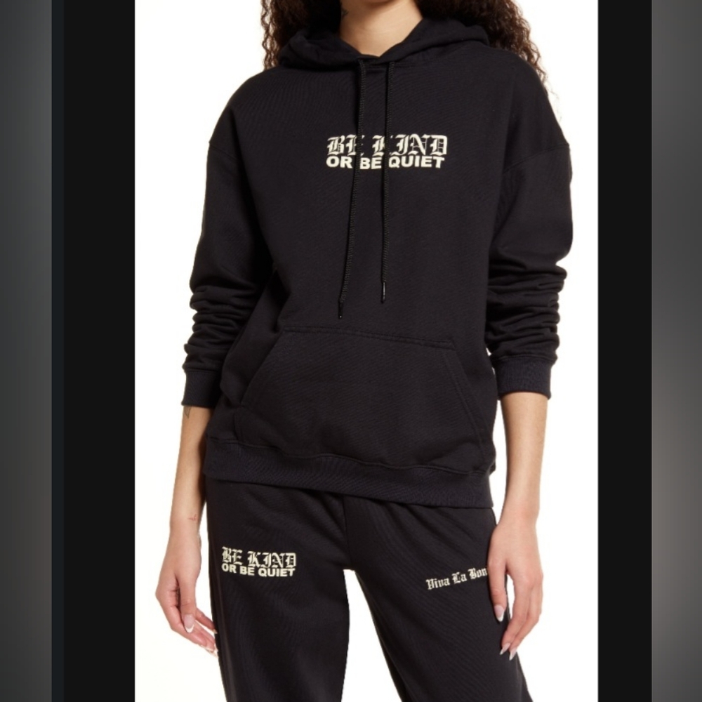 Viva la Bonita Be kind hoodie new with tags size Small black